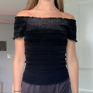 Black off the shoulder top